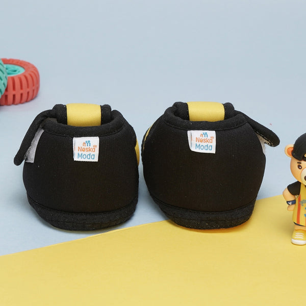 6 To 12 Months Baby Girls & Baby Boys Soft Cotton Cute Butterfly Booties (Yellow,Black)-BT4441