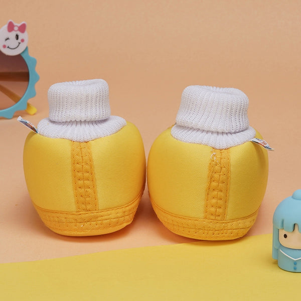6 To 12 Months Baby Girls & Baby Boys Soft Cotton Cute Butterfly Booties (Yellow,Grey)-BT4459