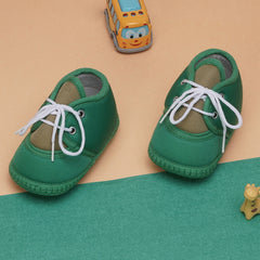 6 To 12 Months Baby Boys & Baby Girls Cute Soft Cotton Pre-Walker Lace Booties (Green)-BT4464