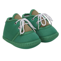 6 To 12 Months Baby Boys & Baby Girls Cute Soft Cotton Pre-Walker Lace Booties (Green)-BT4464