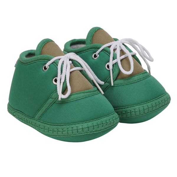 6 To 12 Months Baby Boys & Baby Girls Cute Soft Cotton Pre-Walker Lace Booties (Green)-BT4464