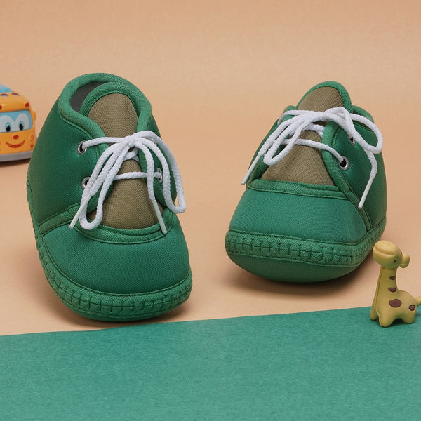 6 To 12 Months Baby Boys & Baby Girls Cute Soft Cotton Pre-Walker Lace Booties (Green)-BT4464