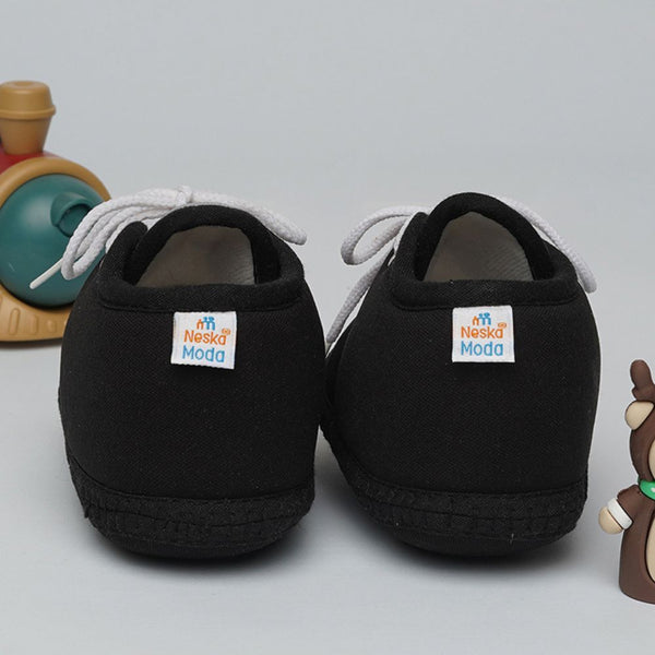 6 To 12 Months Baby Boys & Baby Girls Cute Soft Cotton Pre-Walker Lace Booties (Black)