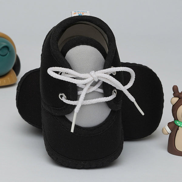 6 To 12 Months Baby Boys & Baby Girls Cute Soft Cotton Pre-Walker Lace Booties (Black)