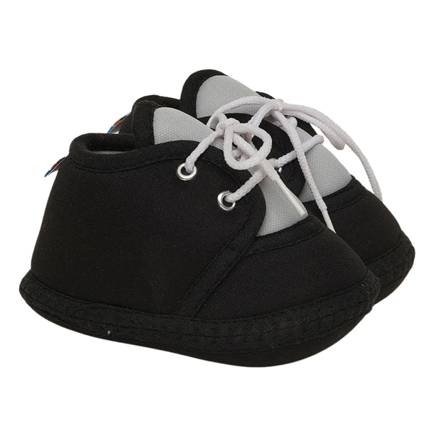6 To 12 Months Baby Boys & Baby Girls Cute Soft Cotton Pre-Walker Lace Booties (Black)