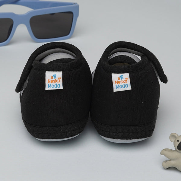 6 To 12 Months Baby Boys & Baby Girls Cute Soft Cotton Pre-Walker Sports Booties (Grey,Black)