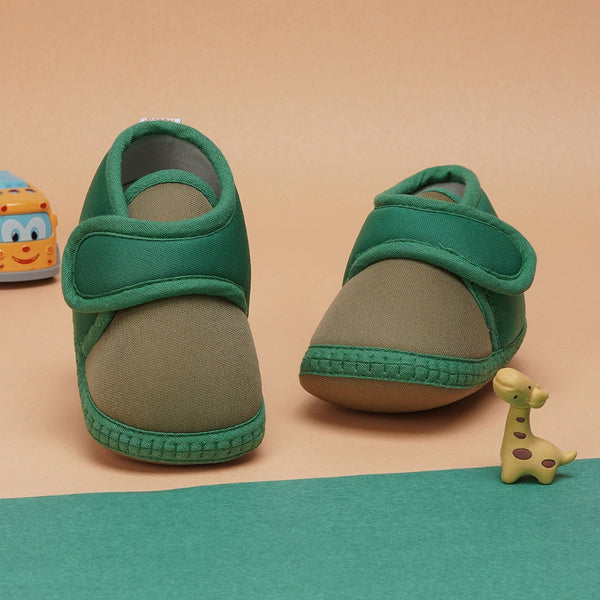 6 To 12 Months Baby Boys & Baby Girls Cute Soft Cotton Pre-Walker Sports Booties (Green)-BT4467