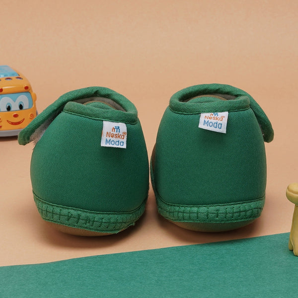 6 To 12 Months Baby Boys & Baby Girls Cute Soft Cotton Pre-Walker Sports Booties (Green)-BT4467