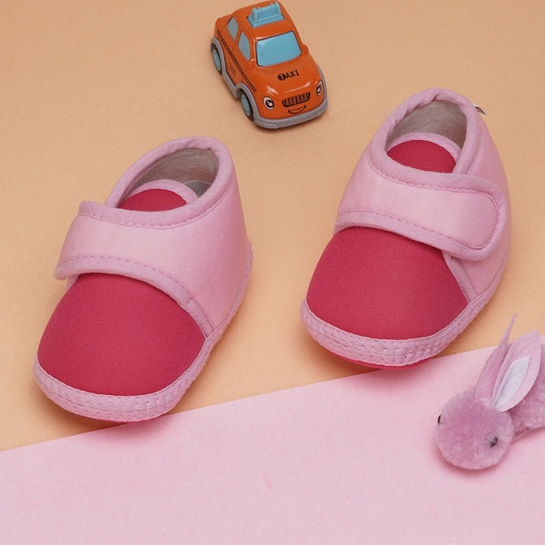 6 To 12 Months Baby Boys & Baby Girls Cute Soft Cotton Pre-Walker Sports Booties (Pink)-BT4468