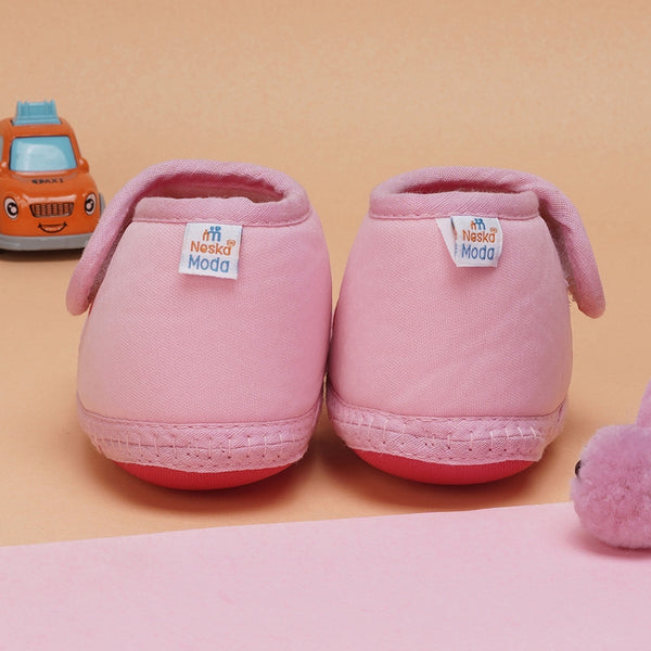 6 To 12 Months Baby Boys & Baby Girls Cute Soft Cotton Pre-Walker Sports Booties (Pink)-BT4468