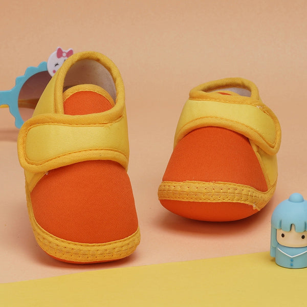 6 To 12 Months Baby Boys & Baby Girls Cute Soft Cotton Pre-Walker Sports Booties (Orange,Yellow)-BT4470