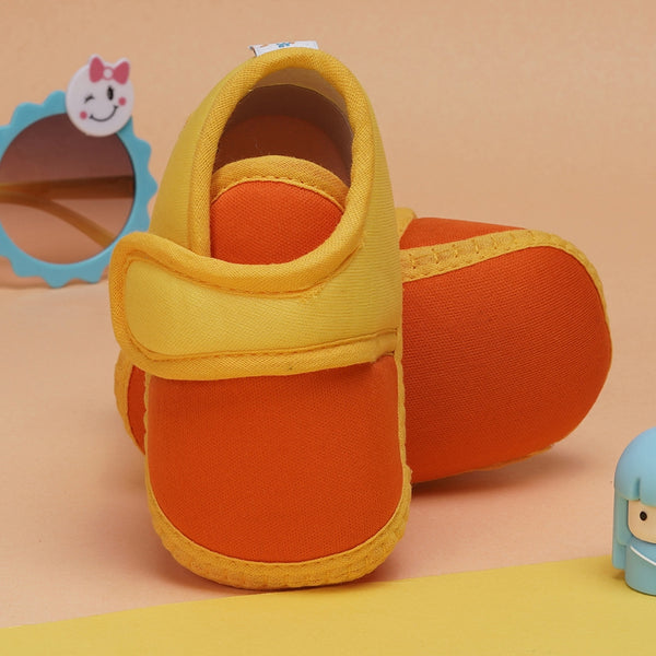 6 To 12 Months Baby Boys & Baby Girls Cute Soft Cotton Pre-Walker Sports Booties (Orange,Yellow)-BT4470