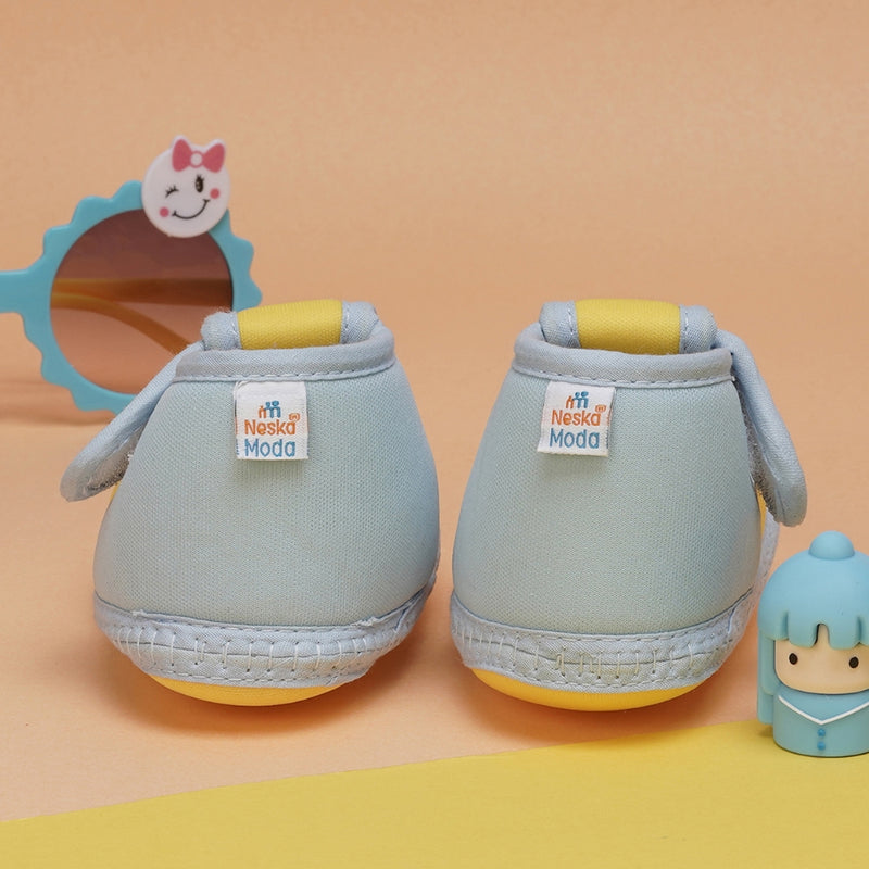 6 To 12 Months Baby Girls & Baby Boys Soft Cotton Cute Butterfly Booties (Yellow,Blue)-BT4471
