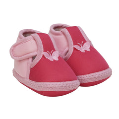 6 To 12 Months Baby Girls & Baby Boys Soft Cotton Cute Butterfly Booties (Pink)-BT4474