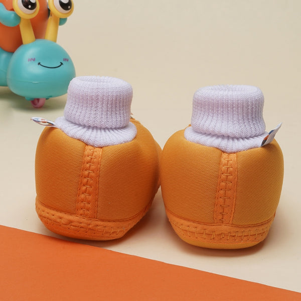 6 To 12 Months Baby Girls & Baby Boys Soft Cotton Cute Butterfly Booties (Turmeric)
