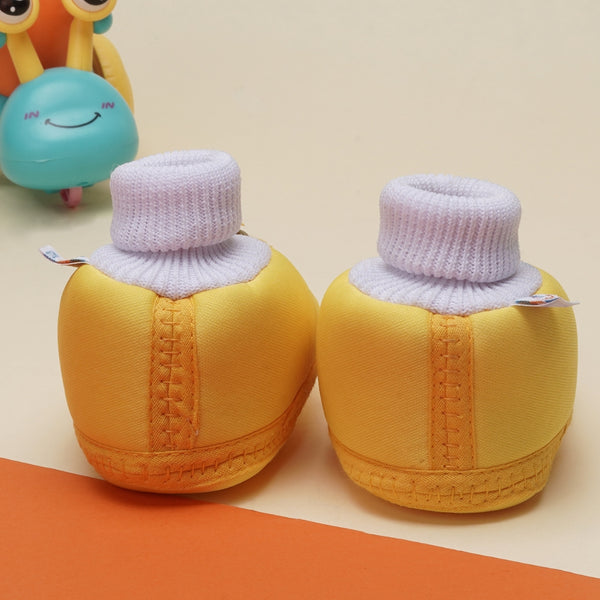 6 To 12 Months Baby Girls & Baby Boys Soft Cotton Cute Butterfly Booties (Yellow)