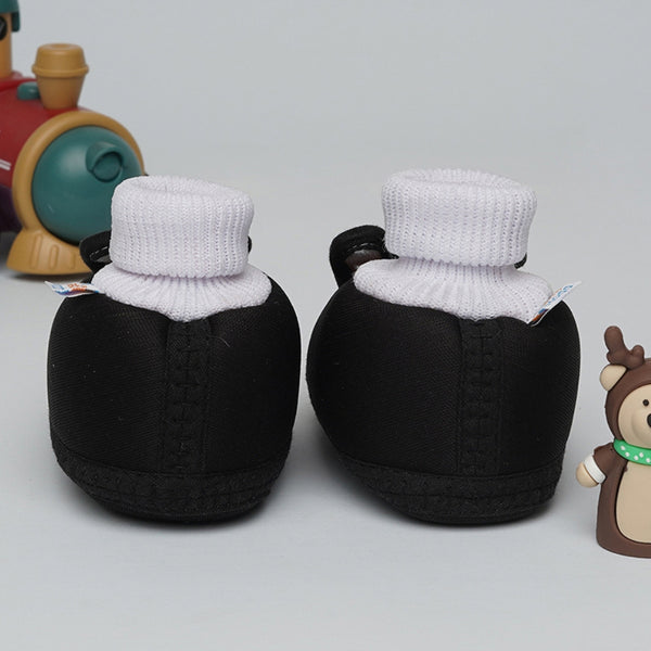 6 To 12 Months Baby Boys & Baby Girls Cute Soft Cotton Pre-Walker Rabbit Face Booties (Black)