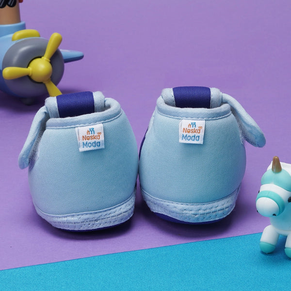 6 To 12 Months Baby Girls & Baby Boys Soft Cotton Cute Butterfly Booties (Blue)