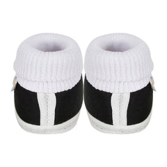 6 To 12 Months Baby Girls & Baby Boys Soft Cotton Cute Butterfly Frill Booties (Black)-BT44