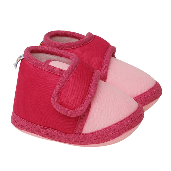6 To 12 Months Baby Boys & Baby Girls Cute Soft Cotton Pre-Walker Sports Booties (Baby Pink,Rani Pink)
