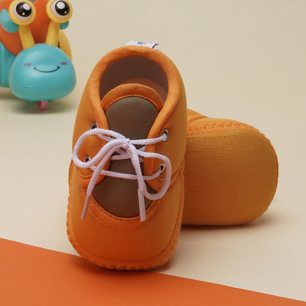 6 To 12 Months Baby Boys & Baby Girls Cute Soft Cotton Pre-Walker Lace Booties (Turmeric)