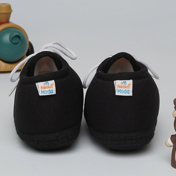 6 To 12 Months Baby Boys & Baby Girls Cute Soft Cotton Pre-Walker Lace Booties (Black)