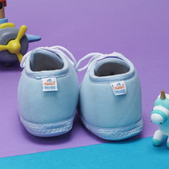 6 To 12 Months Baby Boys & Baby Girls Cute Soft Cotton Pre-Walker Lace Booties (Sky Blue)