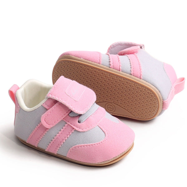 6 to 12 Months Baby Boys & Girls Sneaker Shoes,Infant Non Slip Sole Velcro Booties (Pink)-BT4515