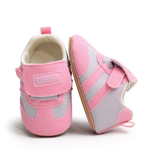6 to 12 Months Baby Boys & Girls Sneaker Shoes,Infant Non Slip Sole Velcro Booties (Pink)-BT4515