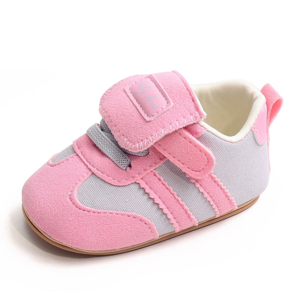 6 to 12 Months Baby Boys & Girls Sneaker Shoes,Infant Non Slip Sole Velcro Booties (Pink)-BT4515