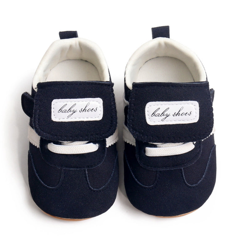 6 to 12 Months Baby Boys & Girls Sneaker Shoes,Infant Non Slip Sole Velcro Booties (Black)-BT4516