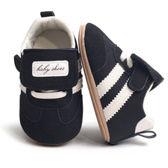 6 to 12 Months Baby Boys & Girls Sneaker Shoes,Infant Non Slip Sole Velcro Booties (Black)-BT4516