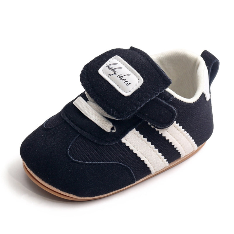 6 to 12 Months Baby Boys & Girls Sneaker Shoes,Infant Non Slip Sole Velcro Booties (Black)-BT4516