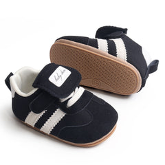 6 to 12 Months Baby Boys & Girls Sneaker Shoes,Infant Non Slip Sole Velcro Booties (Black)-BT4516