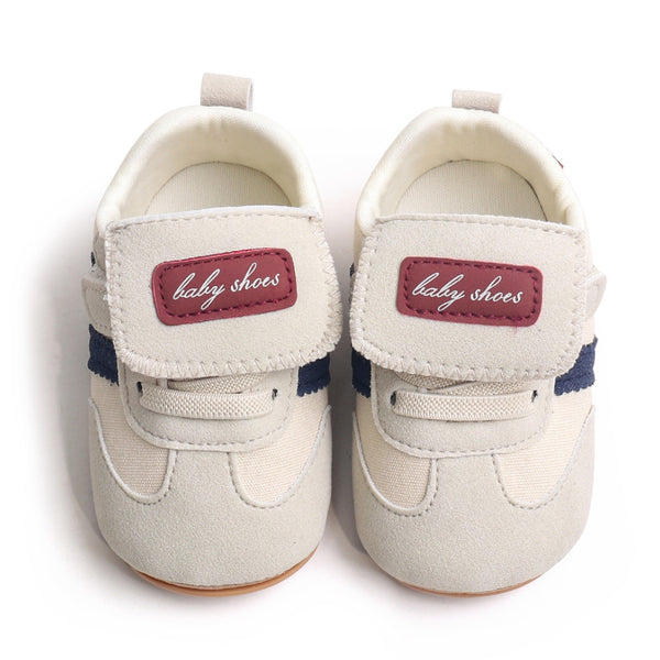 6 to 12 Months Baby Boys & Girls Sneaker Shoes,Infant Non Slip Sole Velcro Booties (Beige)-BT4518