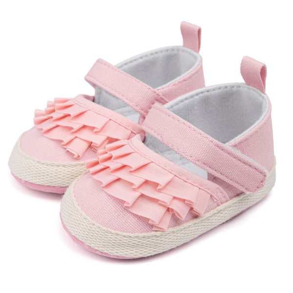 6 To 12 Months Newborn Baby Girls Belly Shoe Partywear Anti-Slip Sandal Booties (Pink)-BT4523
