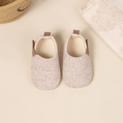 6 to 12 Months Baby Boys & Girls Cotton Shoes,Infant Anti-Slip Sole Slip-On Booties (Beige)-BT4532