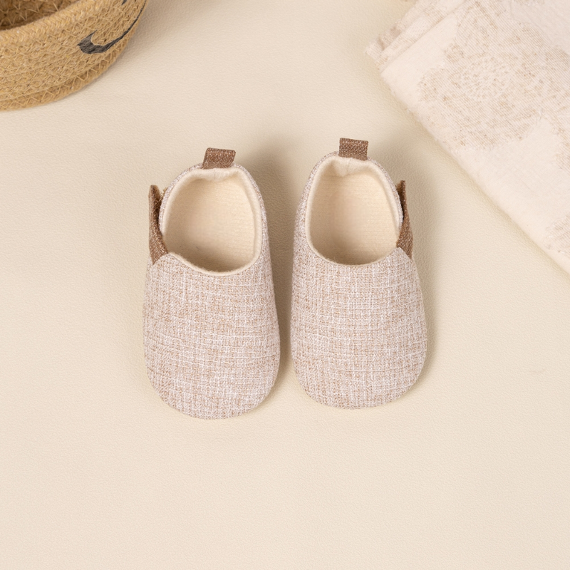 6 to 12 Months Baby Boys & Girls Cotton Shoes,Infant Anti-Slip Sole Slip-On Booties (Beige)-BT4532