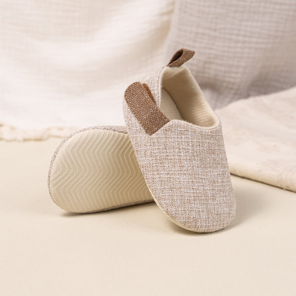6 to 12 Months Baby Boys & Girls Cotton Shoes,Infant Anti-Slip Sole Slip-On Booties (Beige)-BT4532
