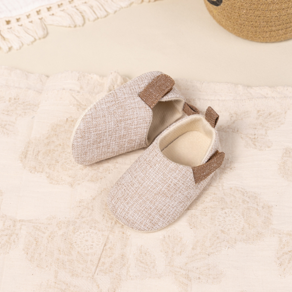 6 to 12 Months Baby Boys & Girls Cotton Shoes,Infant Anti-Slip Sole Slip-On Booties (Beige)-BT4532