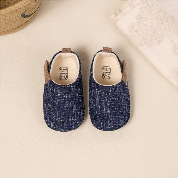 6 to 12 Months Baby Boys & Girls Cotton Shoes,Infant Anti-Slip Sole Slip-On Booties (Blue)-BT4533