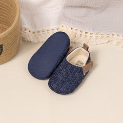 6 to 12 Months Baby Boys & Girls Cotton Shoes,Infant Anti-Slip Sole Slip-On Booties (Blue)-BT4533