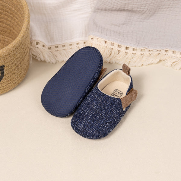 6 to 12 Months Baby Boys & Girls Cotton Shoes,Infant Anti-Slip Sole Slip-On Booties (Blue)-BT4533