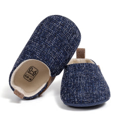 6 to 12 Months Baby Boys & Girls Cotton Shoes,Infant Anti-Slip Sole Slip-On Booties (Blue)-BT4533
