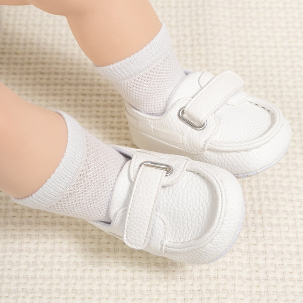 6 to 12 Months Baby Boys Shoes,Infant Non Slip Booties (White)-BT4542