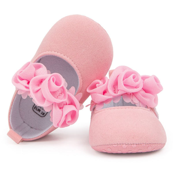 6 To 12 Months Newborn Baby Girls Belly Shoe Partywear Anti-Slip Sandal Booties (Pink)-BT4557