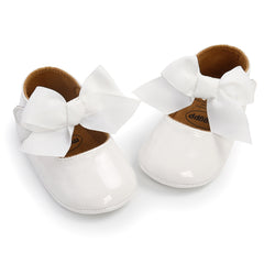 6 To 12 Months Newborn Baby Girls Belly Shoe Partywear Anti-Slip Sandal Booties (White)-BT4567