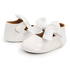6 To 12 Months Newborn Baby Girls Belly Shoe Partywear Anti-Slip Sandal Booties (White)-BT4567