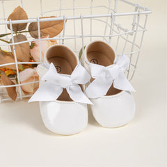 6 To 12 Months Newborn Baby Girls Belly Shoe Partywear Anti-Slip Sandal Booties (White)-BT4567