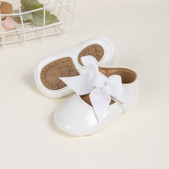 6 To 12 Months Newborn Baby Girls Belly Shoe Partywear Anti-Slip Sandal Booties (White)-BT4567